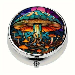 1pc.  Colorful Mushroom Pill Box